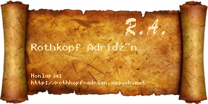 Rothkopf Adrián névjegykártya