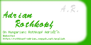 adrian rothkopf business card